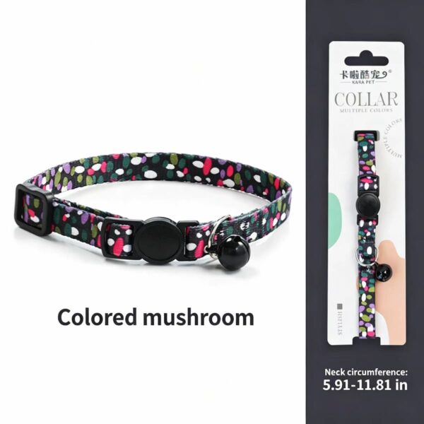 Cute Woven Cat Collar with Bell, Adjustable Stylish Neck Accessory for Cats & Kittens