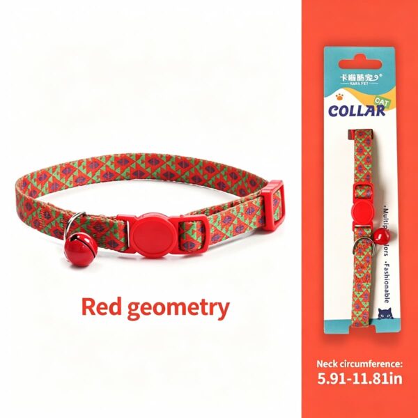 Cute Woven Cat Collar with Bell, Adjustable Stylish Neck Accessory for Cats & Kittens