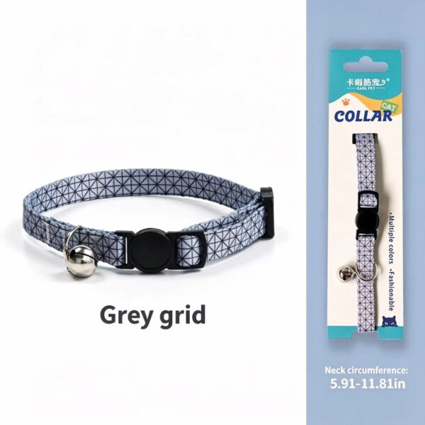Cute Woven Cat Collar with Bell, Adjustable Stylish Neck Accessory for Cats & Kittens
