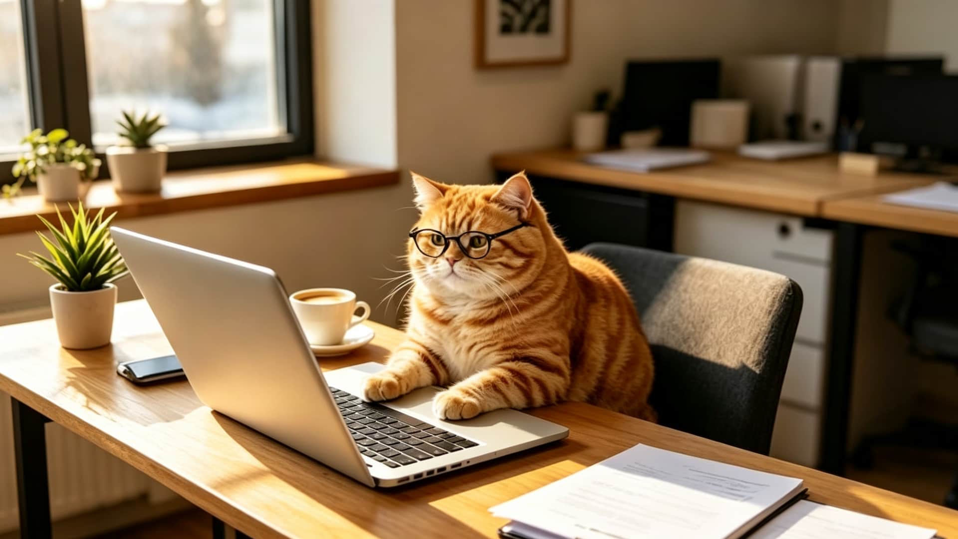 Contact page office cat image