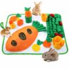 Non-Slip Foraging Mat, Carrot Snuffle Toy for Small Pets Rabbits Hamsters Guinea Pigs