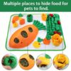 Non-Slip Foraging Mat, Carrot Snuffle Toy for Small Pets Rabbits Hamsters Guinea Pigs