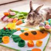 Non-Slip Foraging Mat, Carrot Snuffle Toy for Small Pets Rabbits Hamsters Guinea Pigs