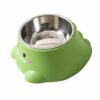 Dinosaur Stainless Steel Cat Dog Bowl 15° Tilt Neck Protection Anti-Slip Anti-Spill Pet Feeding Water Bowl
