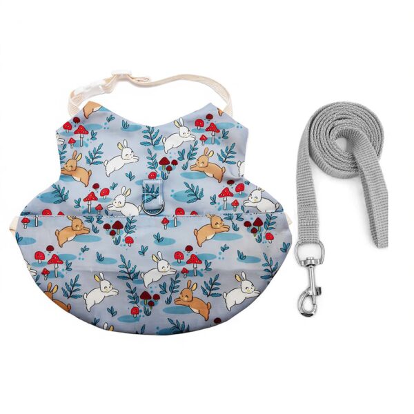 Rabbit Harness and Leash Set, Cute Vest for Small Pets, Adjustable & Escape-Proof