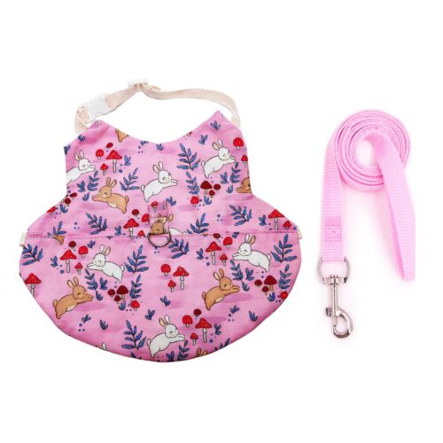 Rabbit Harness and Leash Set, Cute Vest for Small Pets, Adjustable & Escape-Proof