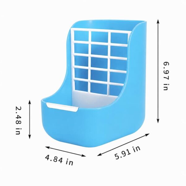 2-in-1 Rabbit Hay Feeder & Food Bowl, Cage Mount No-Mess Feeder for Small Pets