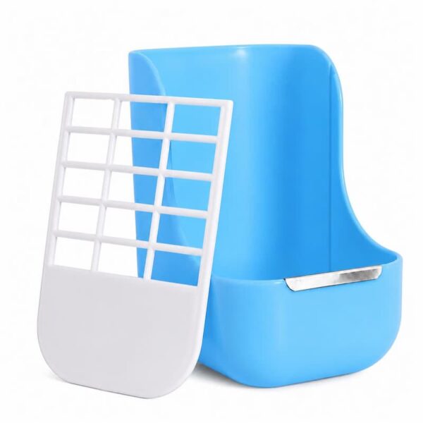 2-in-1 Rabbit Hay Feeder & Food Bowl, Cage Mount No-Mess Feeder for Small Pets