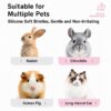 Rabbit Silicone Pet Comb, Soft Bristle Brush for Cat & Loose Hair Removal
