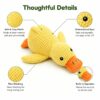 Squeaky Yellow Duck Dog Toy, Durable Chew Resistant Plush Teething Toy for Small and Large Breeds
