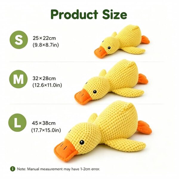 Squeaky Yellow Duck Dog Toy, Durable Chew Resistant Plush Teething Toy for Small and Large Breeds