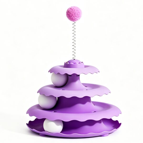 Three-layer Three-ball Cat Turntable Cat Toy, Interactive Self-entertainment Toy for Cats
