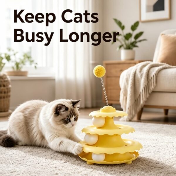 Three-layer Three-ball Cat Turntable Cat Toy, Interactive Self-entertainment Toy for Cats