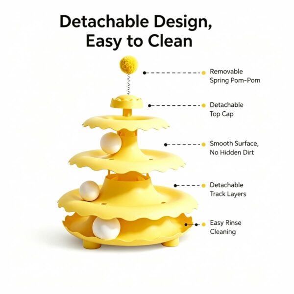 Three-layer Three-ball Cat Turntable Cat Toy, Interactive Self-entertainment Toy for Cats
