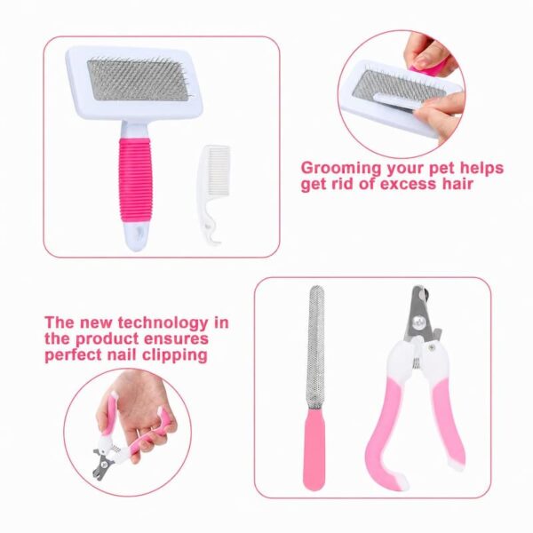 Rabbit Grooming Kit, 8-in-1 Care Set with Nail Clippers, Brushes for All Kinds of Small Pets