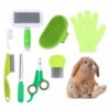 Rabbit Grooming Kit, 8-in-1 Care Set with Nail Clippers, Brushes for All Kinds of Small Pets