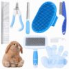 Rabbit Grooming Kit, 8-in-1 Care Set with Nail Clippers, Brushes for All Kinds of Small Pets