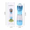 3-in-1 Portable Pet Water & Food Bottle with Poop Bag Dispenser for Dogs and Cats