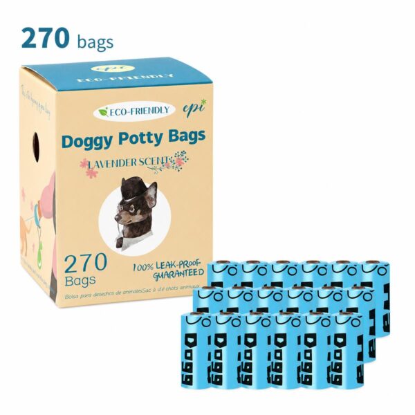 travel-outings-2-4 Leak-Proof Extra Thick Lavender Scented Dog Poop Bag Refill Rolls, Pet Waste Bags for Standard Dispenser-Available in 8, 9, or 18 Rolls
