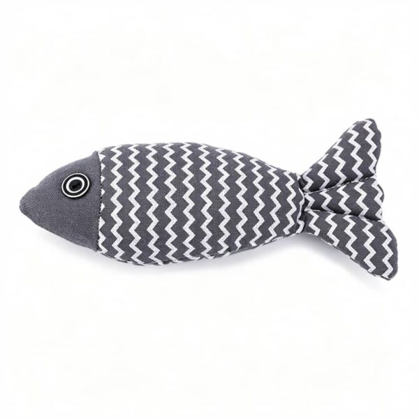 cat-toys-24-4 Cat Toy Linen Fish Shape Interactive Chew Toy with Natural Catnip for Indoor Cats