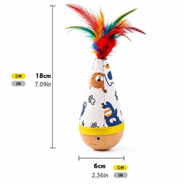 cat-toys-29-2 Cat Tumbler Toy Self-Righting Feather Wobble Toy, Bite Resistant Enrichment Toy for Indoor Cats