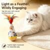 cat-toys-29-3 Cat Tumbler Toy Self-Righting Feather Wobble Toy, Bite Resistant Enrichment Toy for Indoor Cats