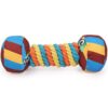 dog-toys-22-9 Dog Toy, Rainbow Candy Shaped Squeaky Rope Toy for Teeth & Interactive Play