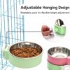 Hanging Stainless Steel Anti-Spill Pet Bowl, Cage Mount Food Water Dish for Dogs Cats Rabbits