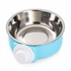 Hanging Stainless Steel Anti-Spill Pet Bowl, Cage Mount Food Water Dish for Dogs Cats Rabbits