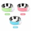 Hanging Stainless Steel Anti-Spill Pet Bowl, Cage Mount Food Water Dish for Dogs Cats Rabbits