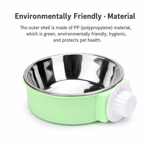 Hanging Stainless Steel Anti-Spill Pet Bowl, Cage Mount Food Water Dish for Dogs Cats Rabbits