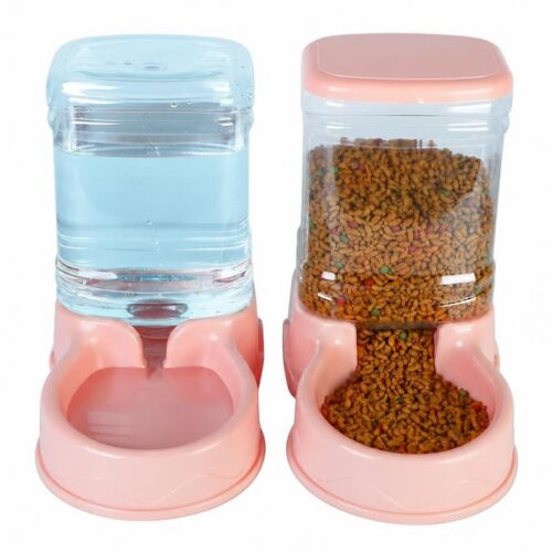 feeding-watering-27-5 3.5L Auto Pet Feeder & Water Dispenser, Non-Slip ABS Bowl for Dogs, Cats & Pets