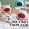 Hamster & Sugar Glider Cartoon Ceramic Cooling Hideout Nest, Summer Chill Ice House for Small Pets