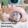 Hamster & Sugar Glider Cartoon Ceramic Cooling Hideout Nest, Summer Chill Ice House for Small Pets