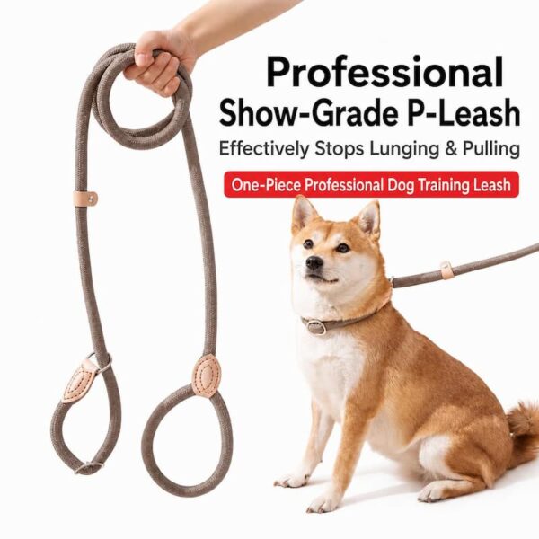 travel-outings-26-1 Dog Leash No Pull P-Leash Slip Lead, Anti-Lunge Adjustable Rope for Small Medium Large Dogs