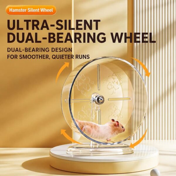 wheels-exercise-21-5 Hamster Exercise Wheel with Stand, Quiet Anti-Pinch Jog Wheel for Syrian & Dwarf Hamsters