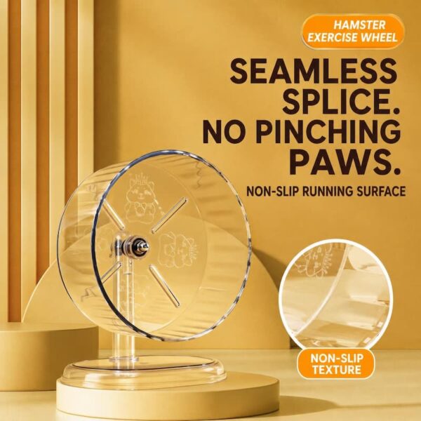 wheels-exercise-21-6 Hamster Exercise Wheel with Stand, Quiet Anti-Pinch Jog Wheel for Syrian & Dwarf Hamsters