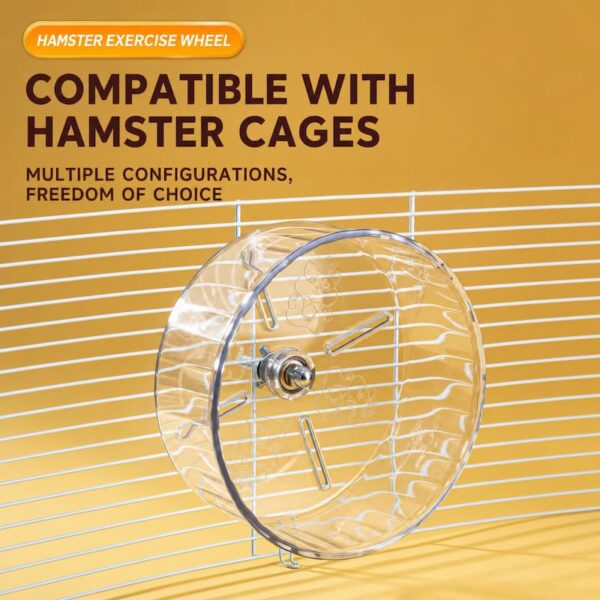 wheels-exercise-21-8 Hamster Exercise Wheel with Stand, Quiet Anti-Pinch Jog Wheel for Syrian & Dwarf Hamsters