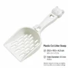 cat-litter-scoop-38-2 plastic cat litter scoop full overall shot with dimension size data and hole measurement info printed on white background