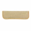 catnip-pillow-toy-for-cats-36-1 natural jute catnip scratch pillow full product flat lay shot beige striped woven surface soft suede trim slim rectangular shape plain white background