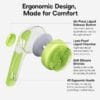 pet-bath-brush-34-9 pet bath brush exploded material breakdown diagram green disassembled parts labeled silicone bristles liquid chamber press button ergonomic non slip handle structure
