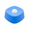 pet-lick-bowl-35-5 blue silicone dog slow feeder lick bowl full overhead product studio shot displaying assembled unit with textured white central lick ball insert against plain white background