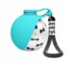 portable-dog-water-bottle-39-2 round portable dog water bottle with flip out bowl printed bow pattern and fabric hand strap
